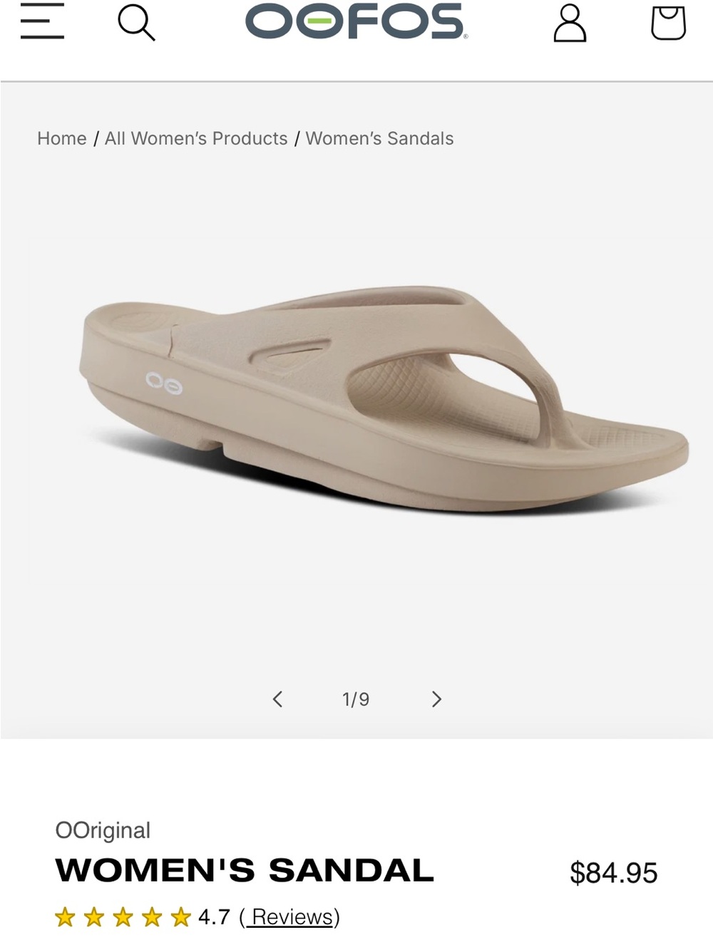 OOFOS OOriginal unisex sandals